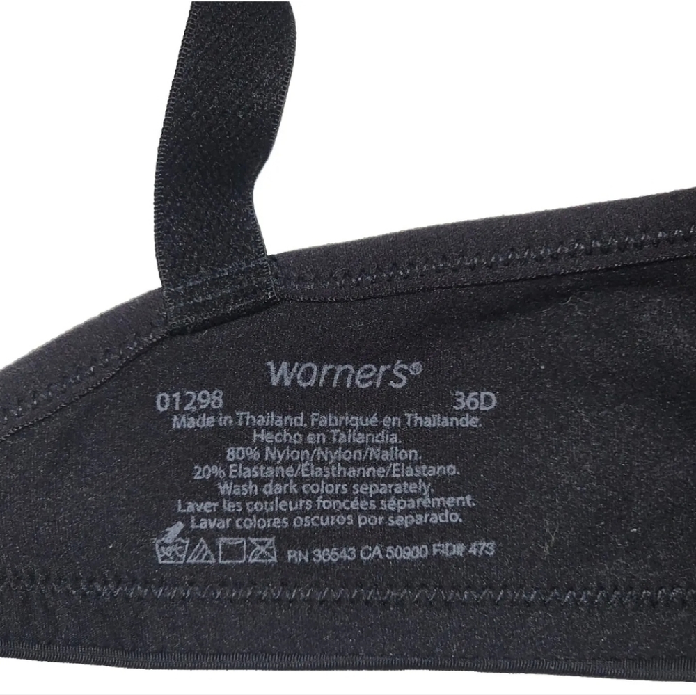 Women’s Warners Bra 36D 01298 Wireless T Shirt Back Hook Eye Closure NWT - Picture 4 of 8